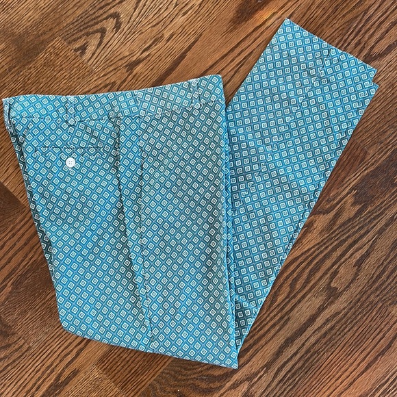 Roz & Ali Pants - Roz and Ali pants teal pattern size  10 zip fly with two pockets on back
